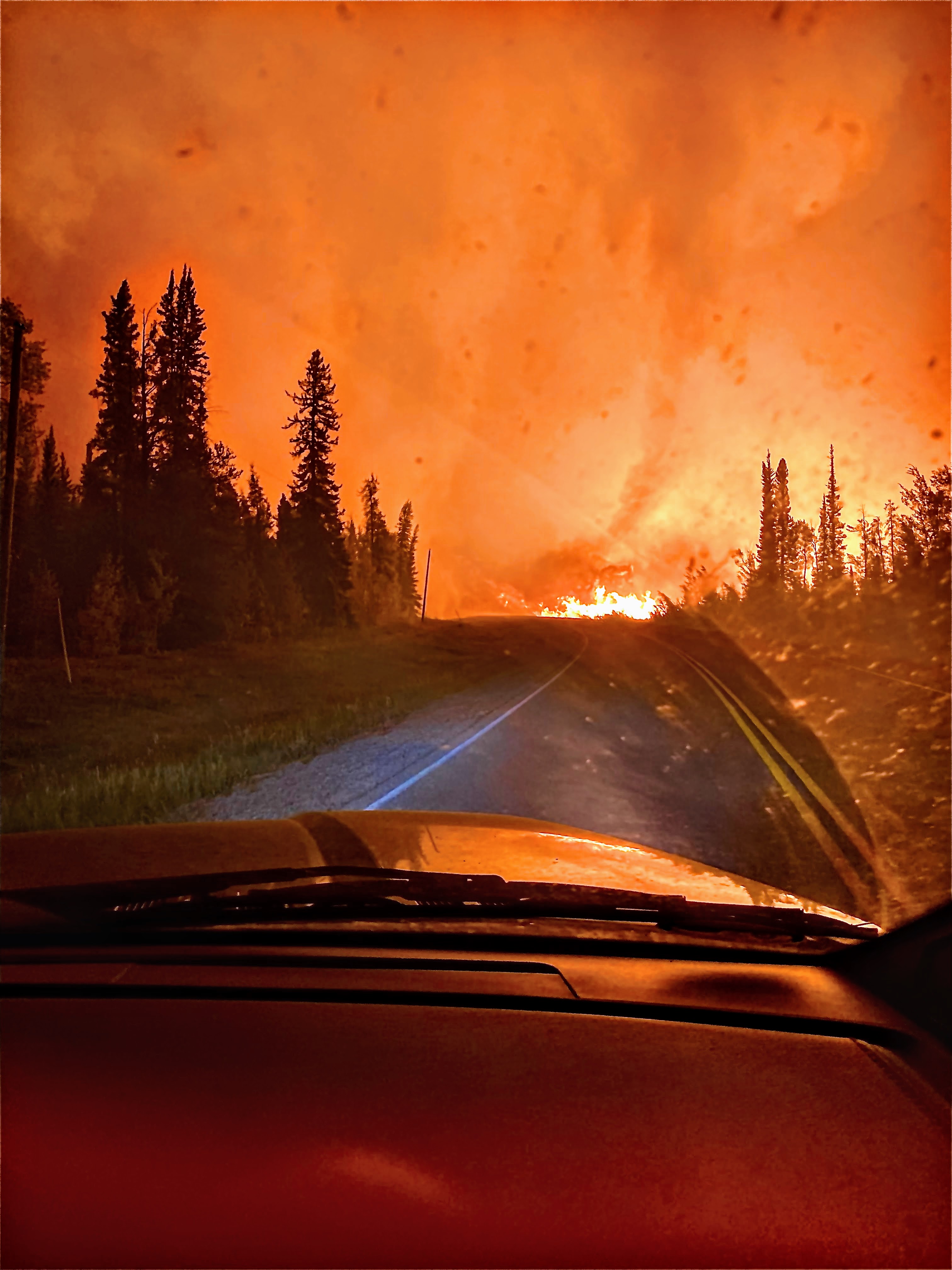 We see the flames